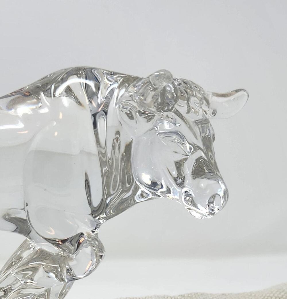 Vintage Wonders of the Wild Crystal Bull Figurine | Lead Crystal Sculpture